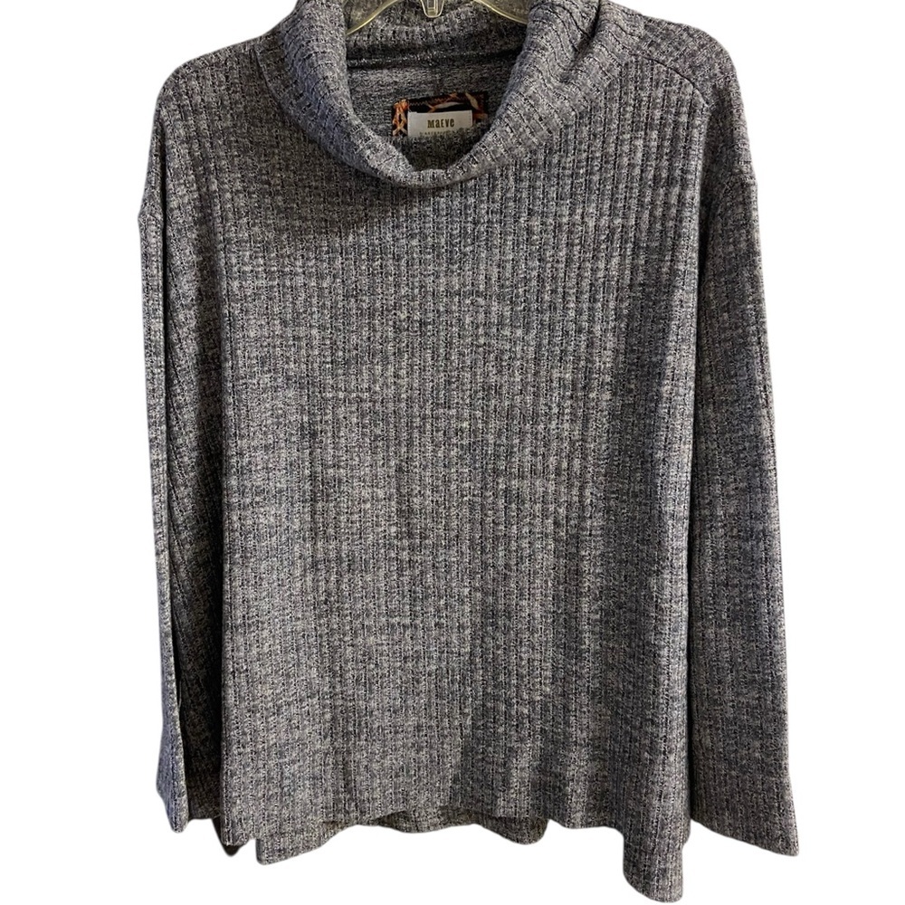 Anthropologie maeve Gray Knit Sweater turtleneck Small